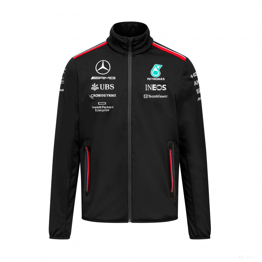 Mercedes Team Mens Softshell Jacket, Black, 2023