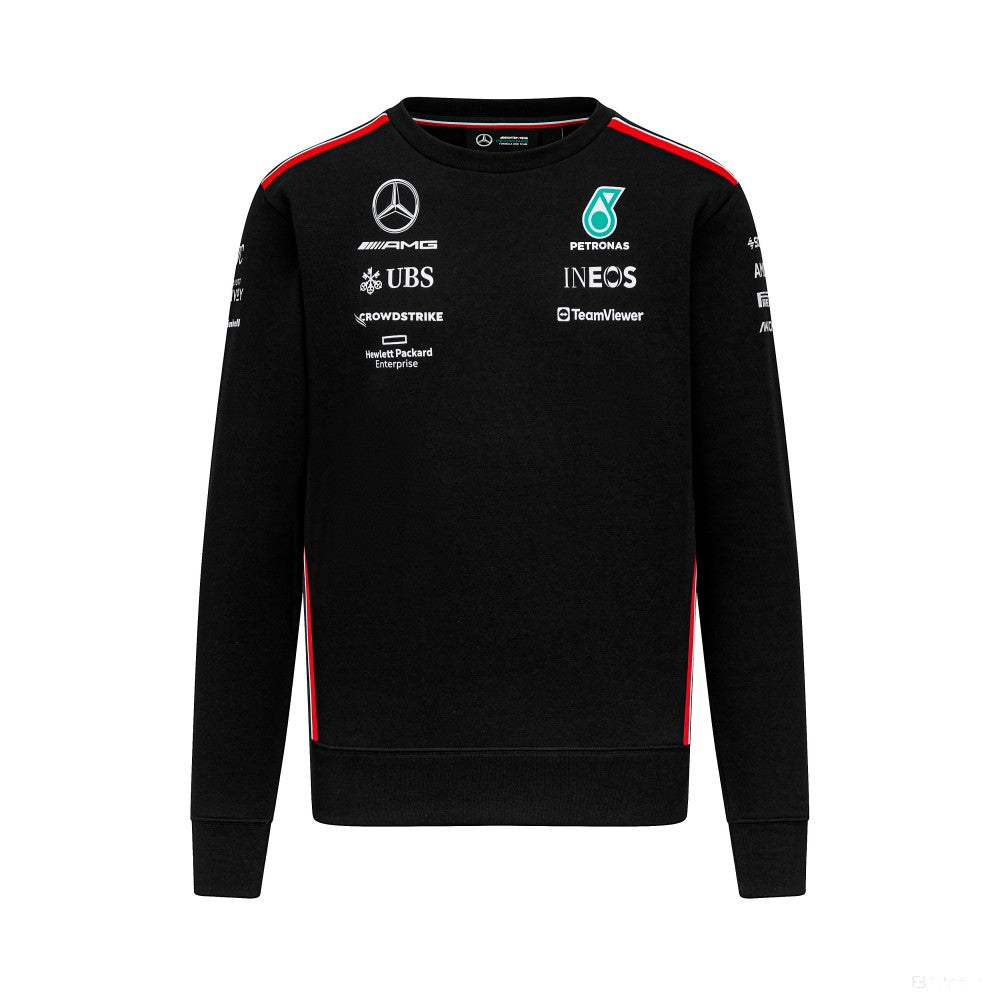 Mercedes Team Crew Sweatshirt, Black, 2023 - FansBRANDS®