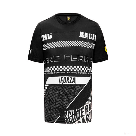 Ferrari Mens Graphic Tee, Black - FansBRANDS®