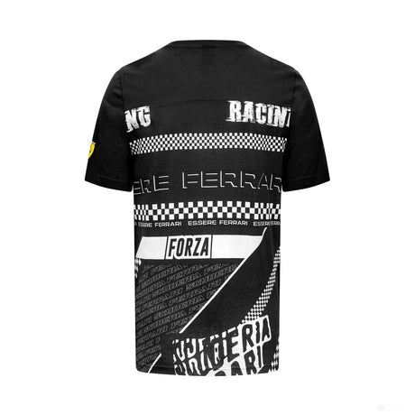 Ferrari Mens Graphic Tee, Black - FansBRANDS®