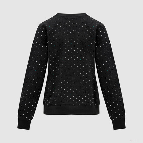 Mercedes Womens Polka Dot Crew Sweatshirt, Black - FansBRANDS®