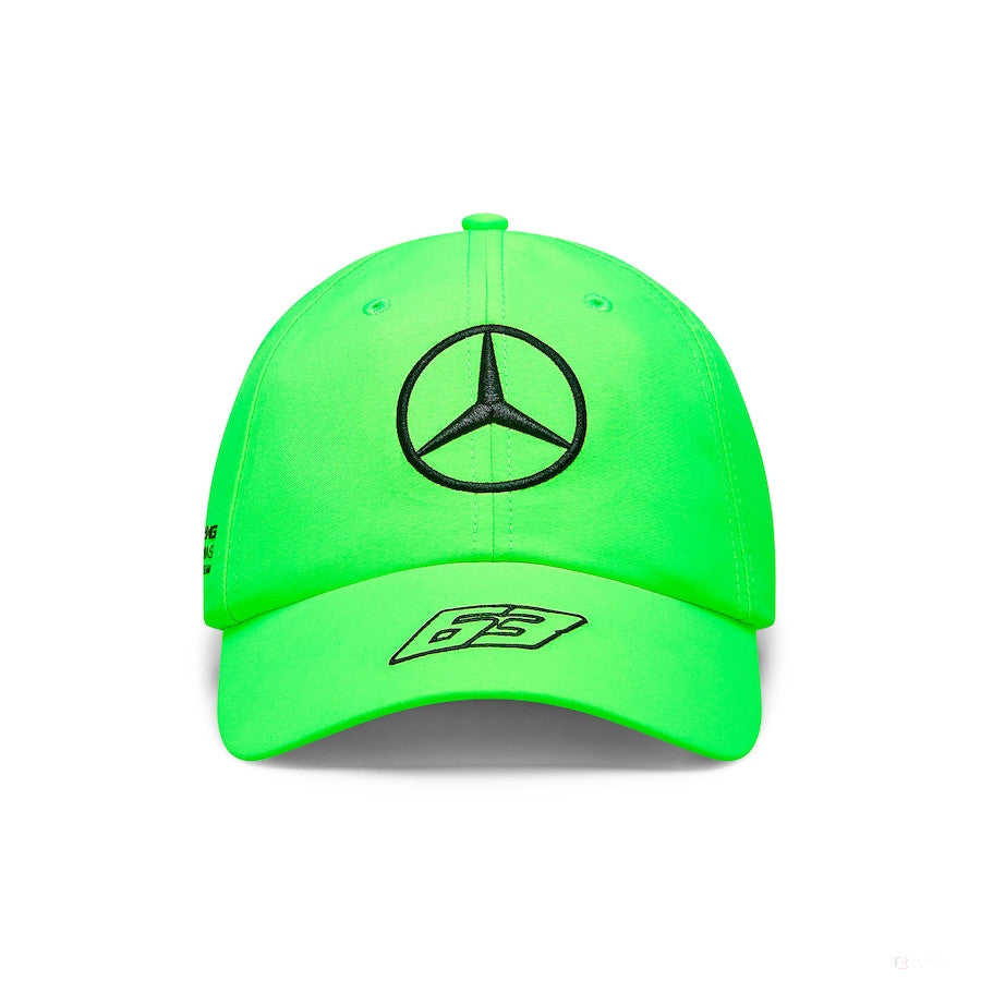 Mercedes Team Kids George Russell Baseball Driver Cap, Neon Green, 2023 - FansBRANDS®