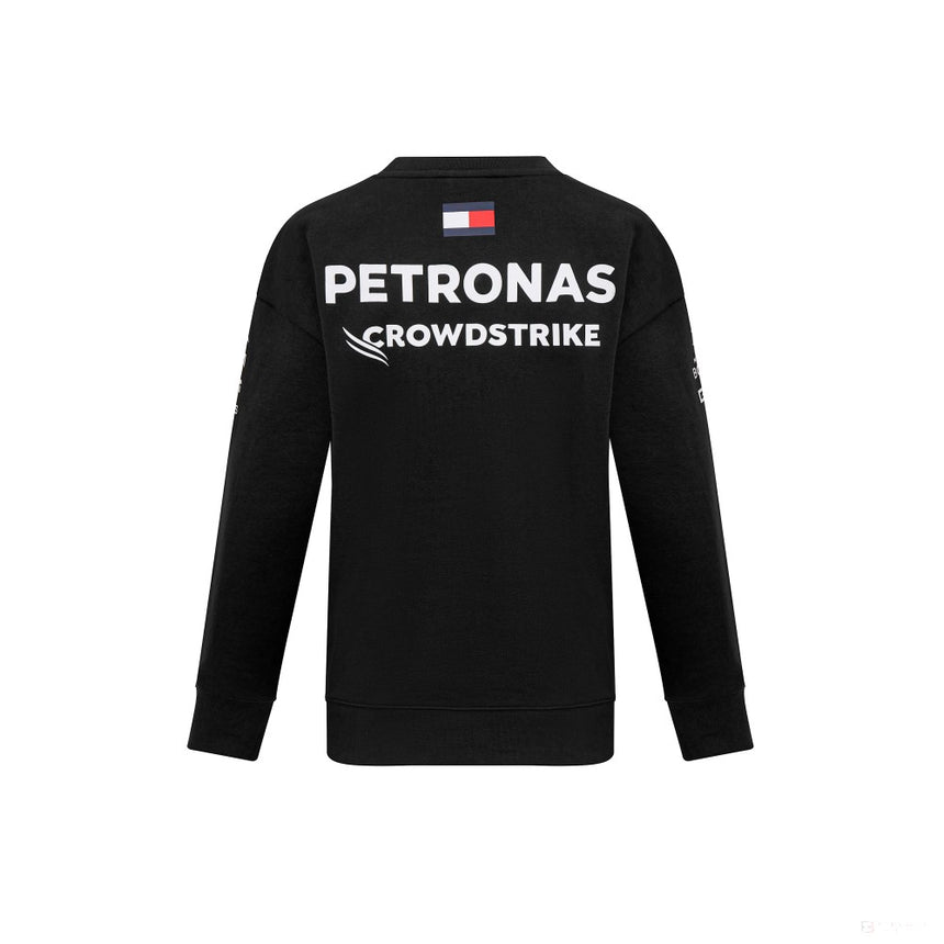 Mercedes Team Womens Crew Sweatshirt, Black, 2023 - FansBRANDS®