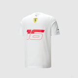Ferrari Team Se Leclerc Tee, White, 2023