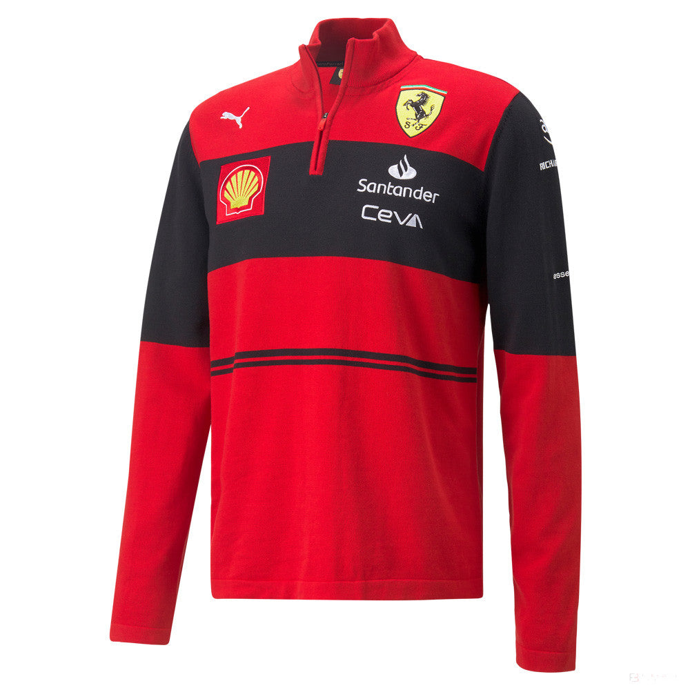 Puma Ferrari Team Sweatshirt, Half Zip, Red, 2022