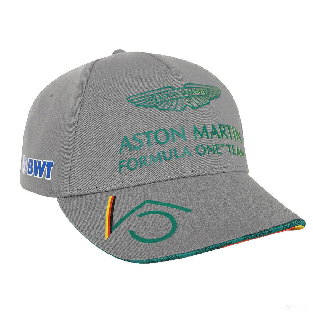 Aston Martin Sebastian Vettell Baseball Cap, Adult, Grey, 2022