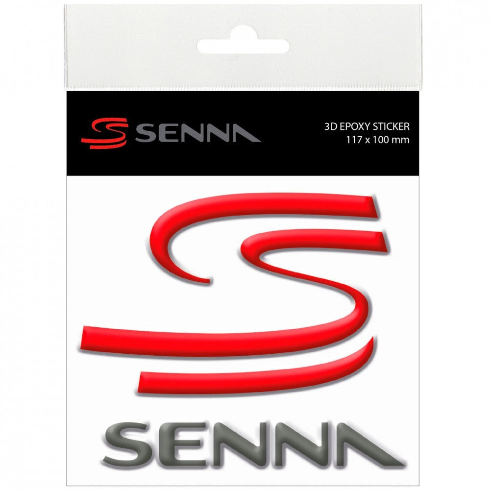 Ayrton Senna Sticker, Doulbe S 3D, Red, 2015