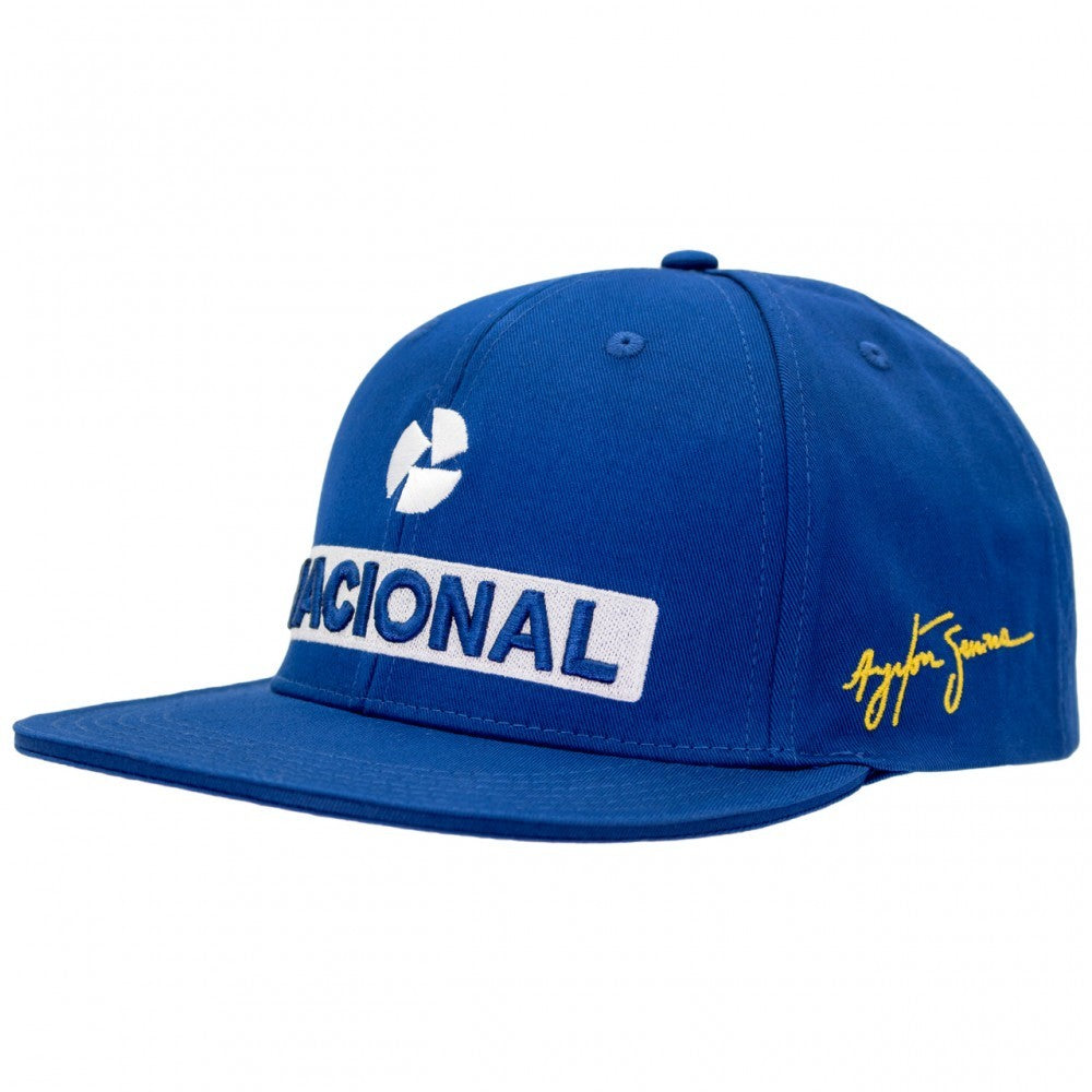 Ayrton Senna Flatbrim Cap, Nacional, Adult, Blue, 2018