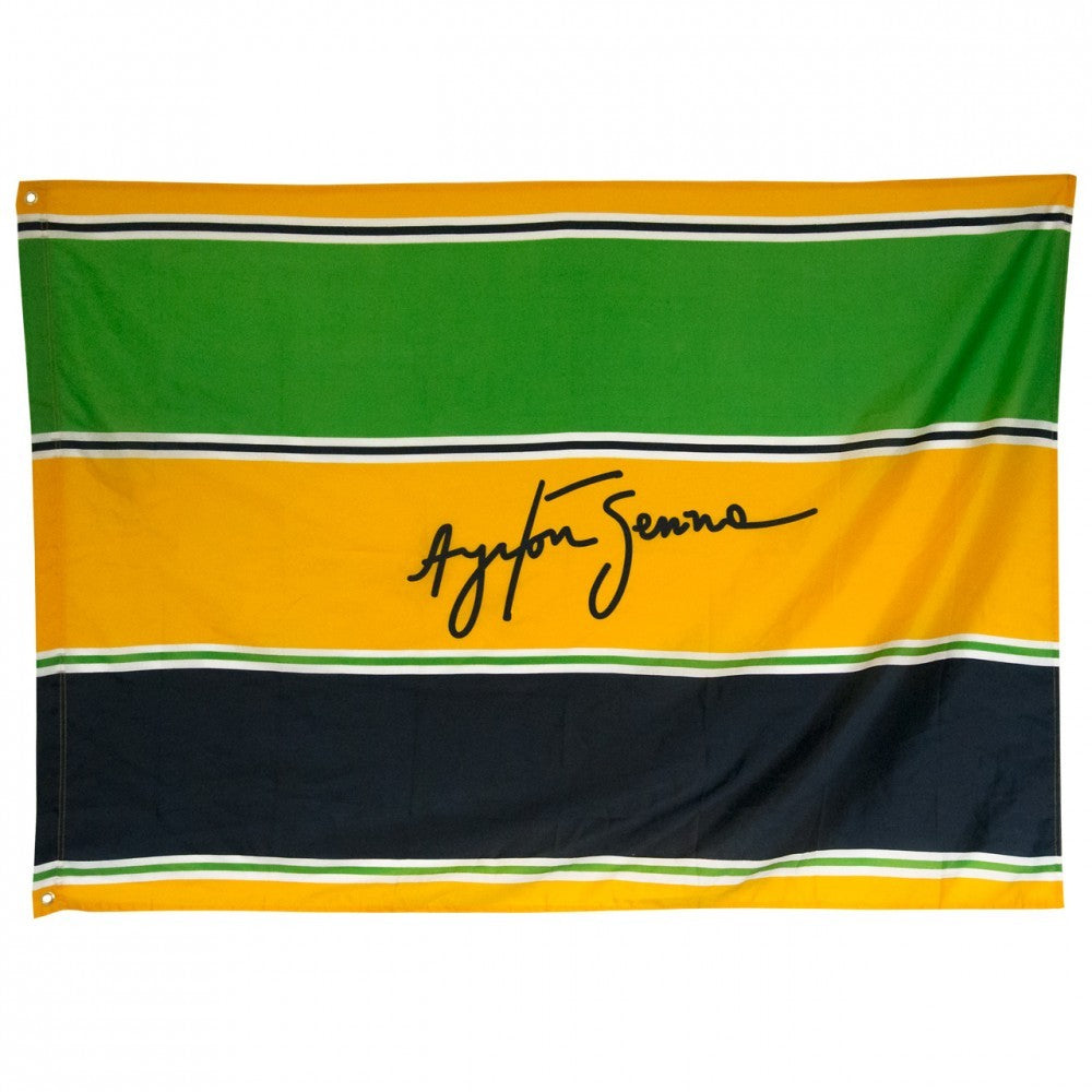 Ayrton Senna Flag, Helmet, 140x100 cm, Yellow, 2015 - FansBRANDS®
