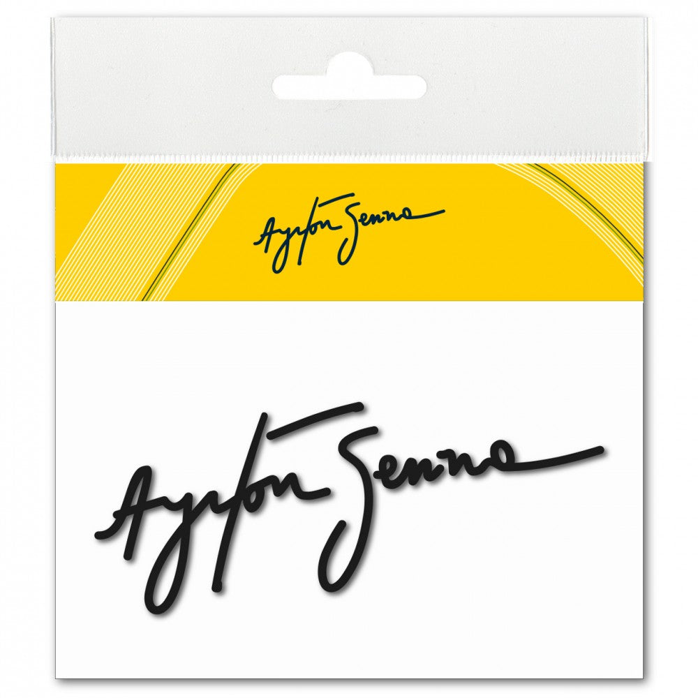 Ayrton Senna Sticker, Signature, White, 2015