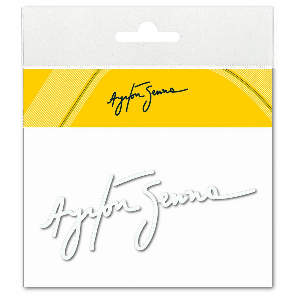 Ayrton Senna Sticker, Signature 3D, White, 2015