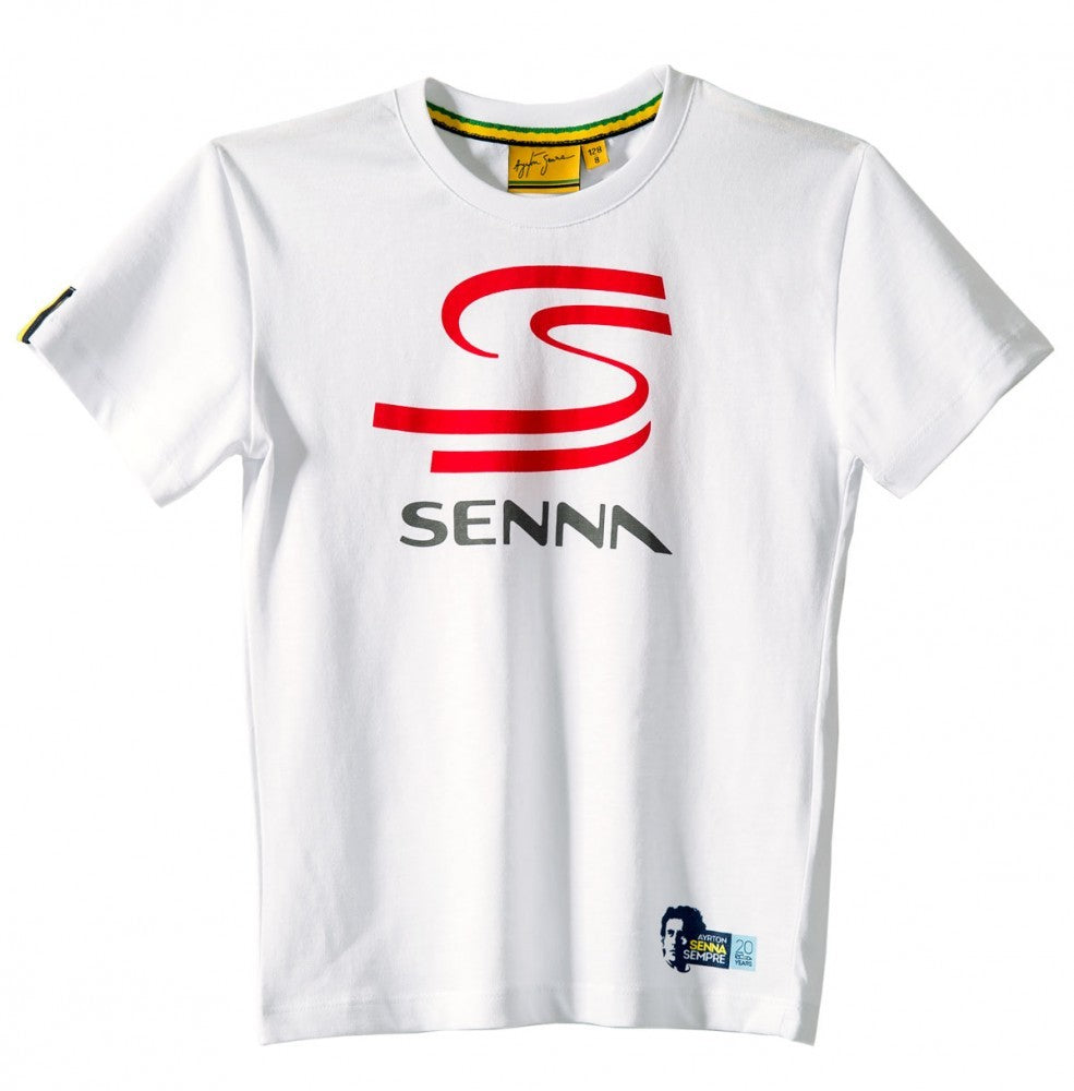 Ayrton Senna Kids T-shirt, Double S, White, 2015