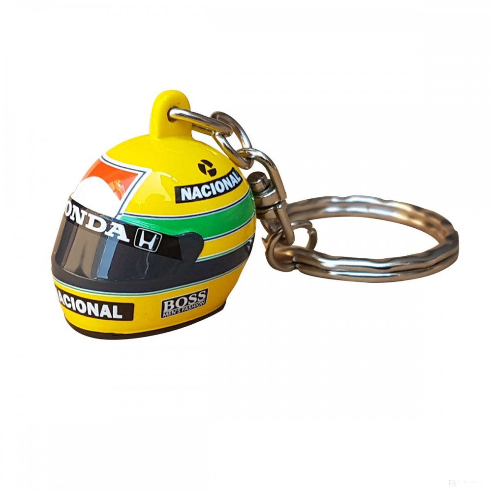 Ayrton Senna Keychain, 1988 Helmet, Yellow, 2020