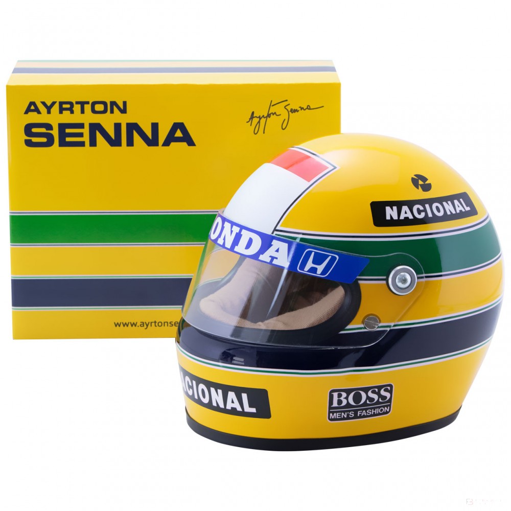 Ayrton Senna Mini Helmet 1988, 1:2 scale, Yellow, 2020 - FansBRANDS®