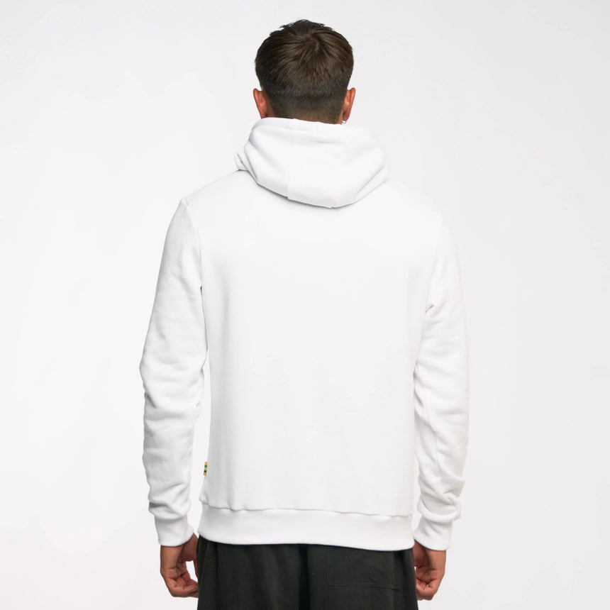 Ayrton Senna hoodie, stripe, white