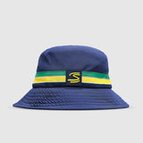 Ayrton Senna bucket hat, stripe, blue