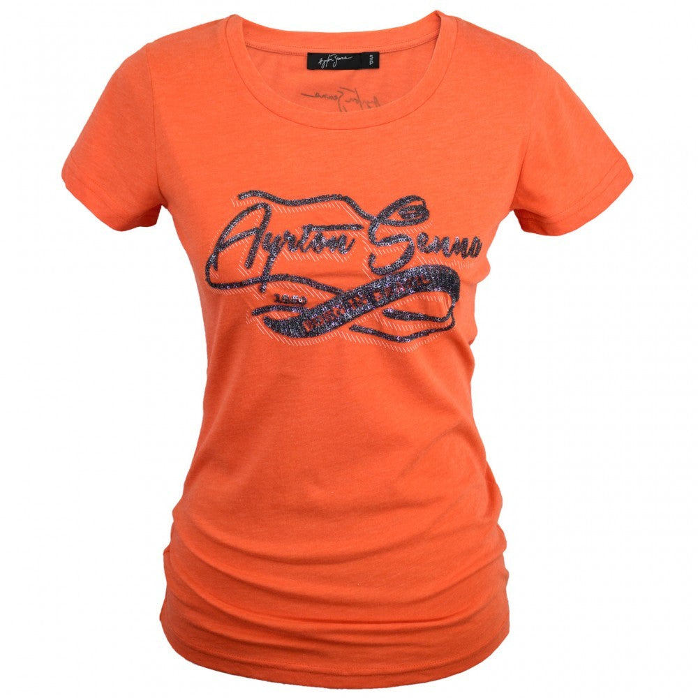 Ayrton Senna Womens T-shirt, Born in Brasil, Orange, 2016