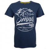 Ayrton Senna T-shirt, 3 Times Champion, Blue, 2018