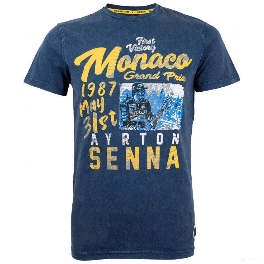 Ayrton Senna T-shirt, Monaco 1987, Blue, 2018