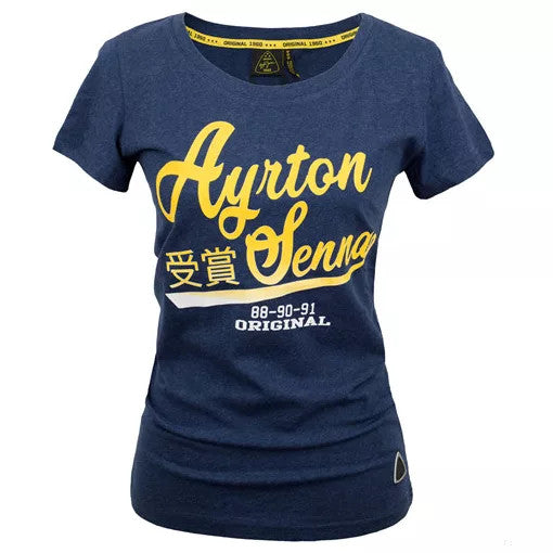 Ayrton Senna Womens T-shirt, Vintage, Blue, 2020