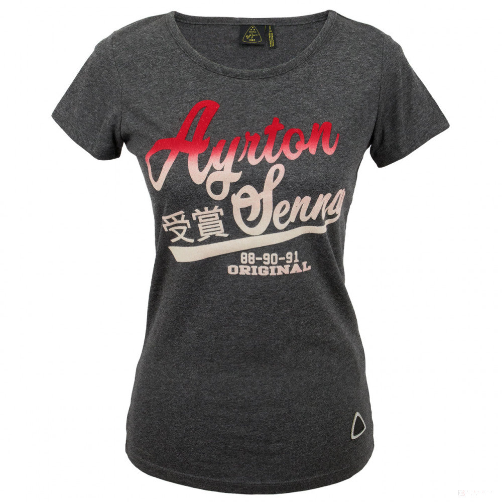 Ayrton Senna Womens T-shirt, Vintage, Grey, 2020