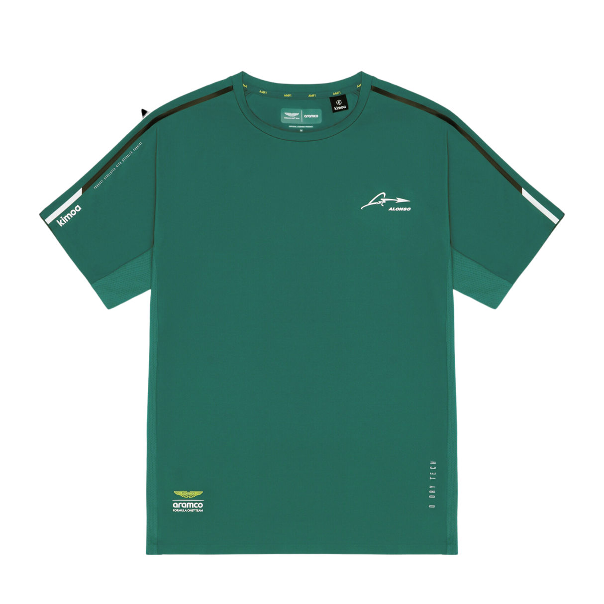 Fernando Alonso t-shirt, Kimoa, active wear, green, 2024