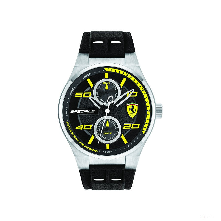 Ferrari Watch, Multifunction Mens, Black-Yellow, 2019