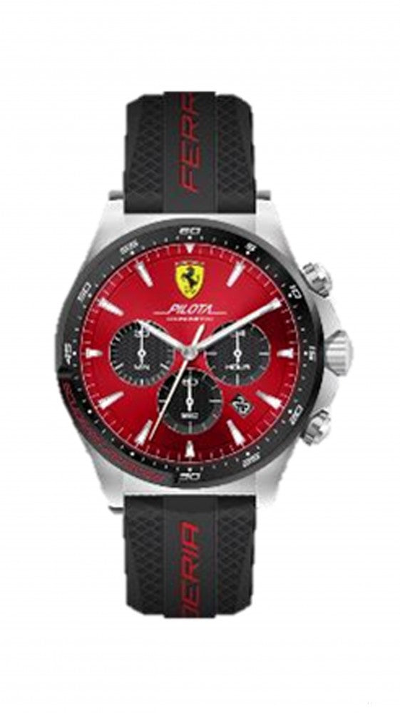 Ferrari Watch, Pilota Chrono Mens, Black-Red, 2019