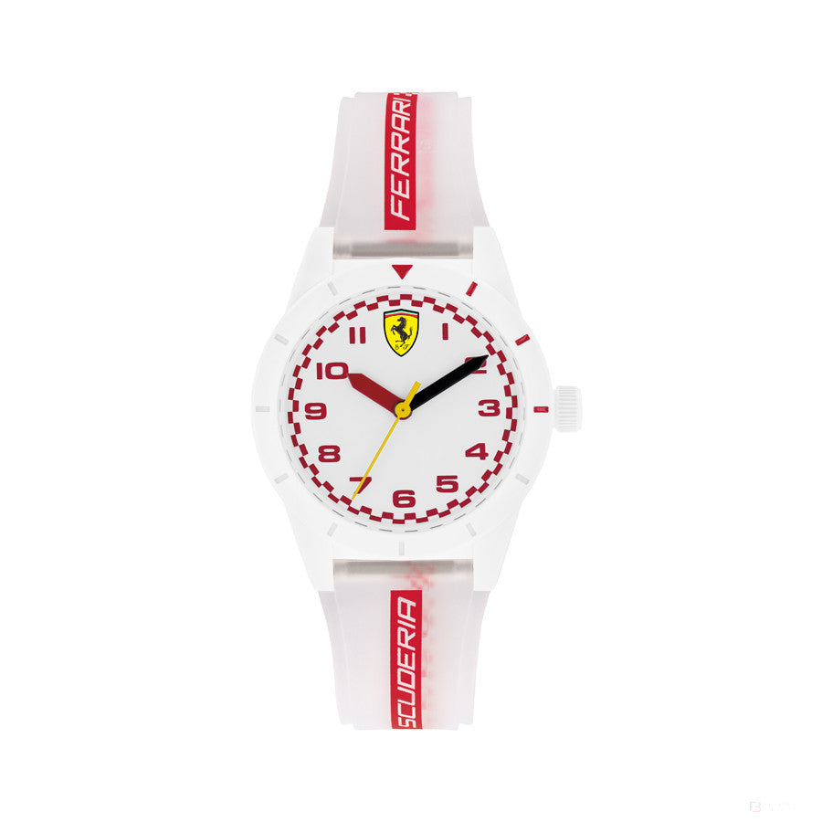 Scuderia Ferrari Watch Redrev Quartz, White, Silicone Strap, 34Mm - FansBRANDS®