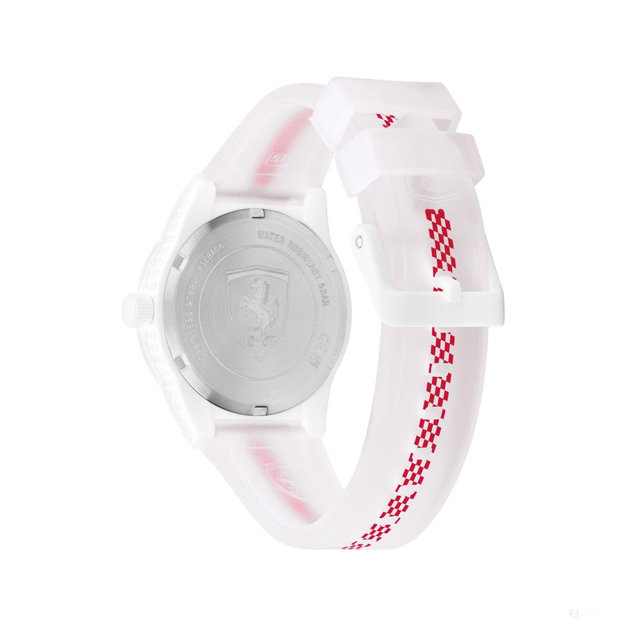 Scuderia Ferrari Watch Redrev Quartz, White, Silicone Strap, 34Mm - FansBRANDS®