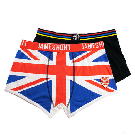 James Hunt Underwear, Helmet + Union Jack Boxer Shorts - Double Pack, Blue, 2021 - FansBRANDS®