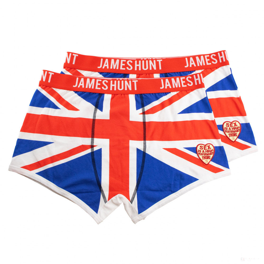 James Hunt Underwear, Union Jack Boxer Shorts - Double Pack, Blue, 2021