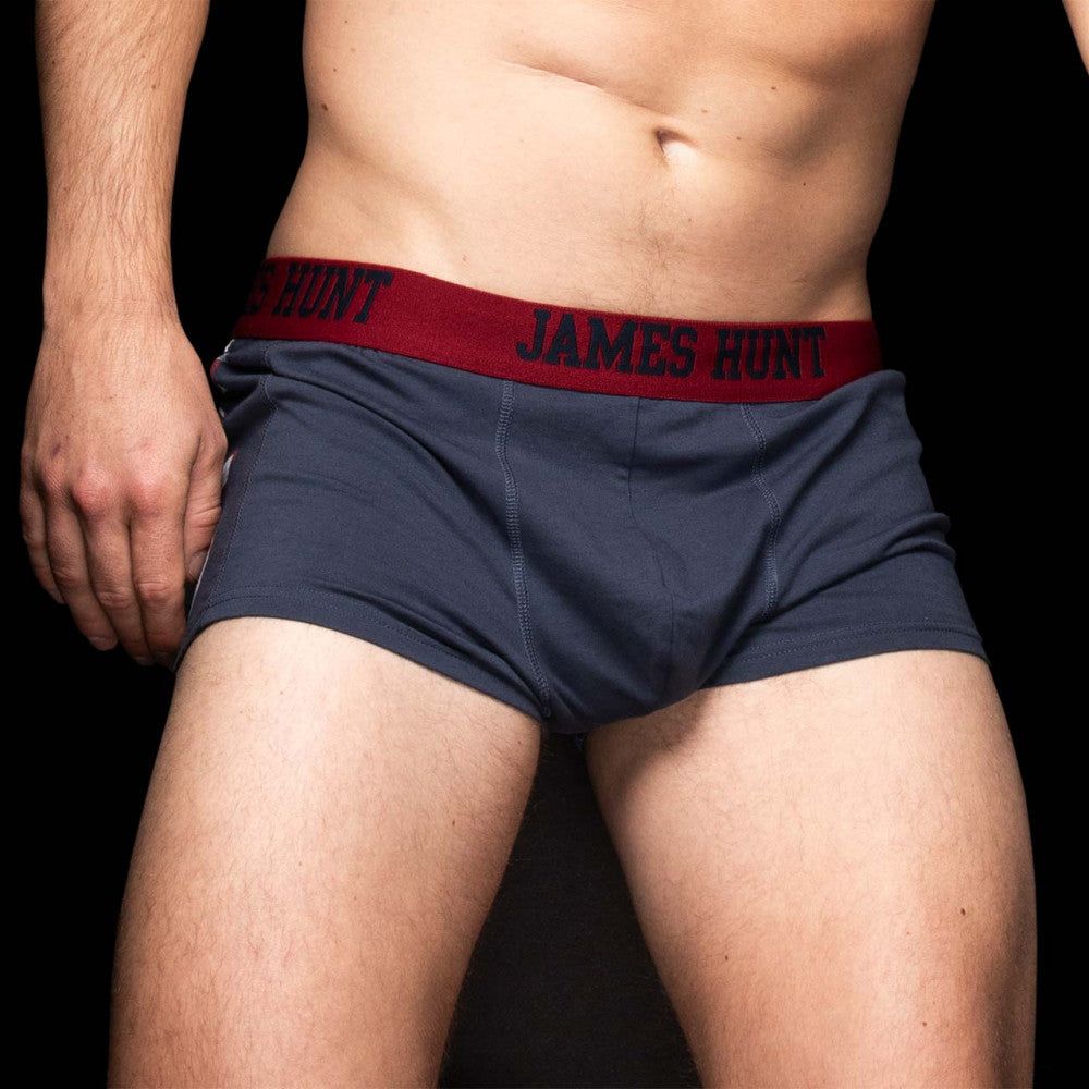 James Hunt Underwear, Seventies + 76 Boxer Shorts - Double Pack, Blue, 2021 - FansBRANDS®