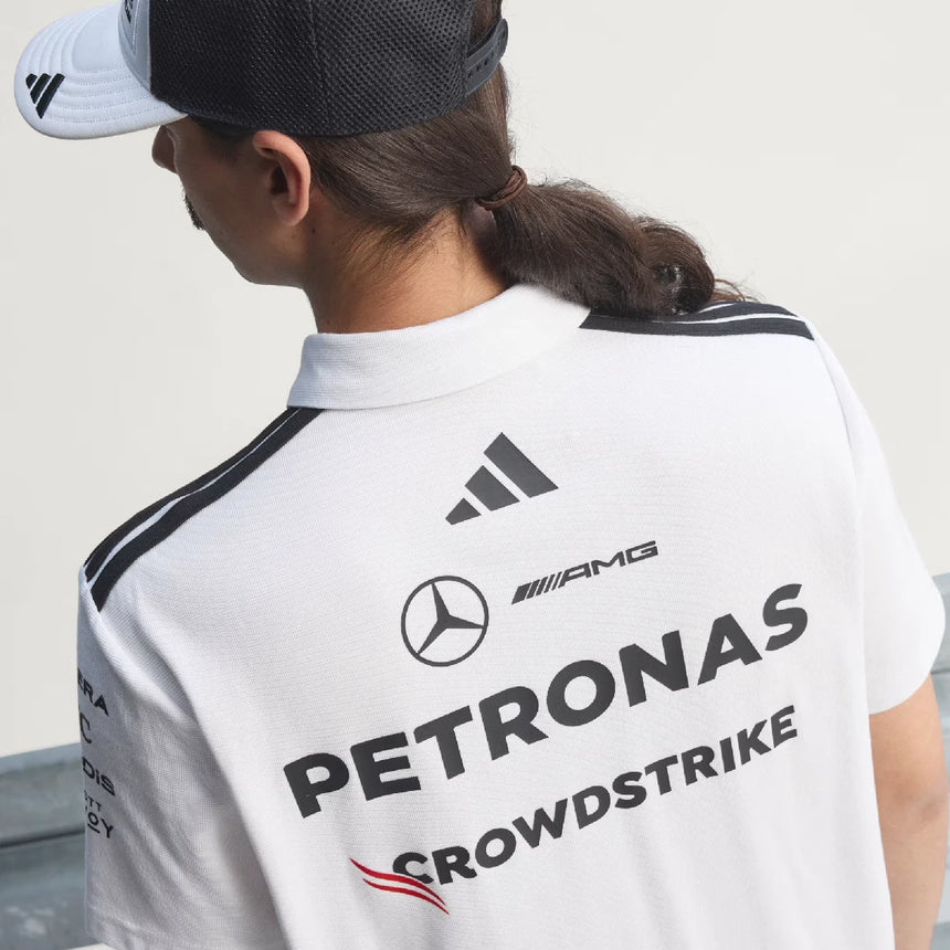 Mercedes polo, team, engineers, adidas, white, 2026