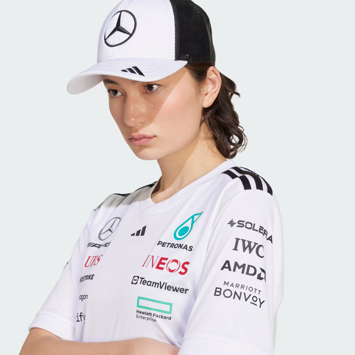 Mercedes cap, trucker, big logo, white/black 🔥