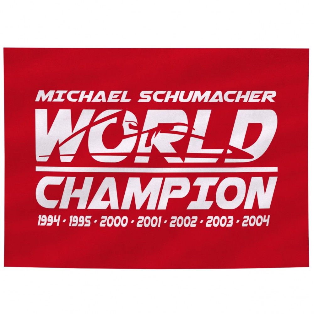 Michael Schumacher Flag, World Champion Flag, Red, 2018