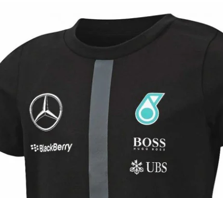Camiseta infantil Mercedes Team, negra, 2015