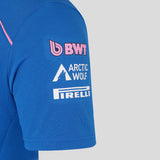 Blue T-shirt with Pirelli logo on the sleeve
