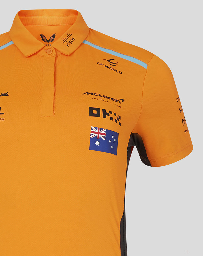 McLaren polo, Castore, Oscar Piastri, women, orange - FansBRANDS®