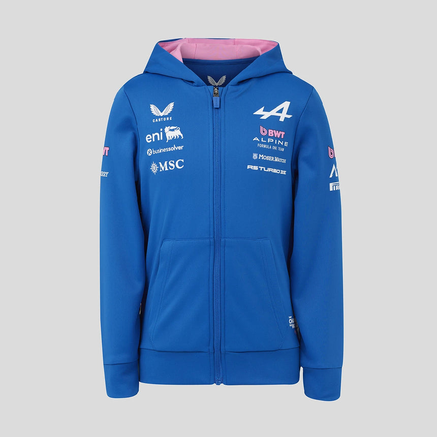 Alpine hoodie, full zip, team, kids, blue