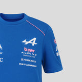 Blue Alpine T-shirt front with BWT and Moser Watch logos.