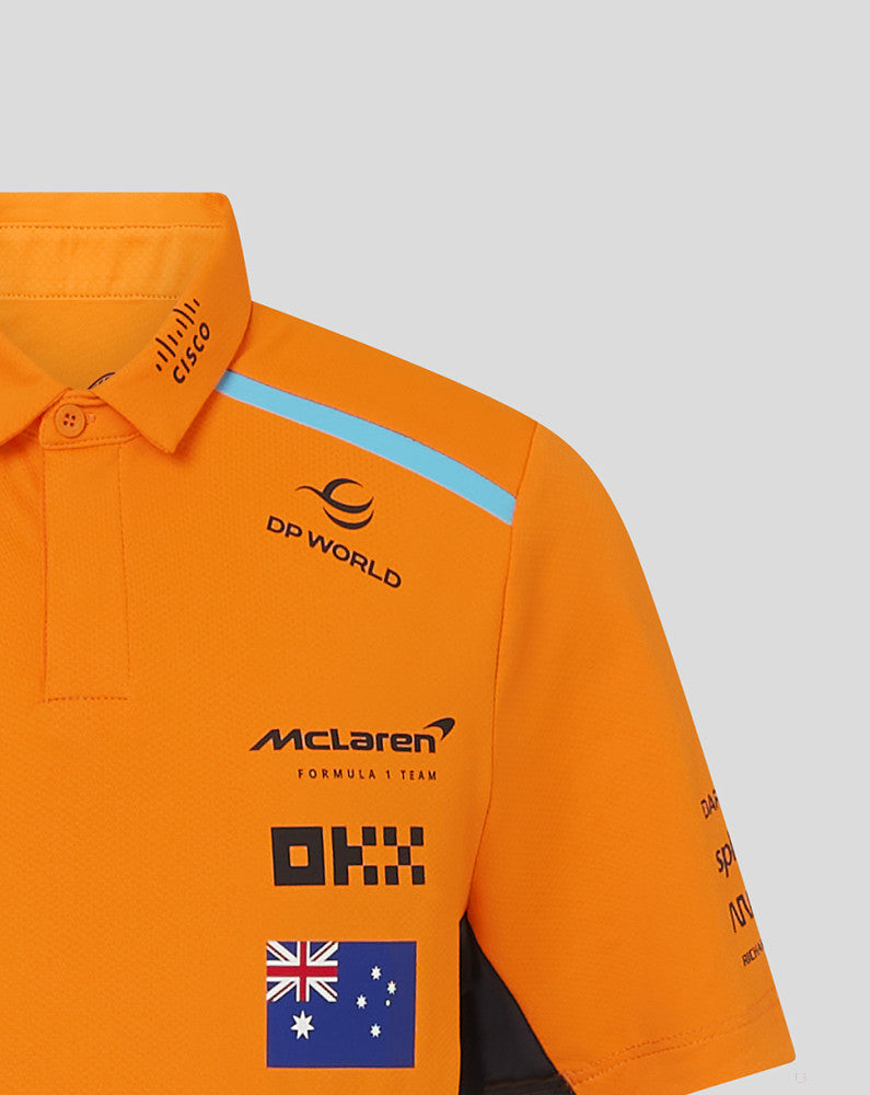 McLaren polo, Castore, Oscar Piastri, kids, orange - FansBRANDS®