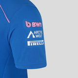 Blue t-shirt left sleeve with BWT, Arctic Wolf and Pirelli logos