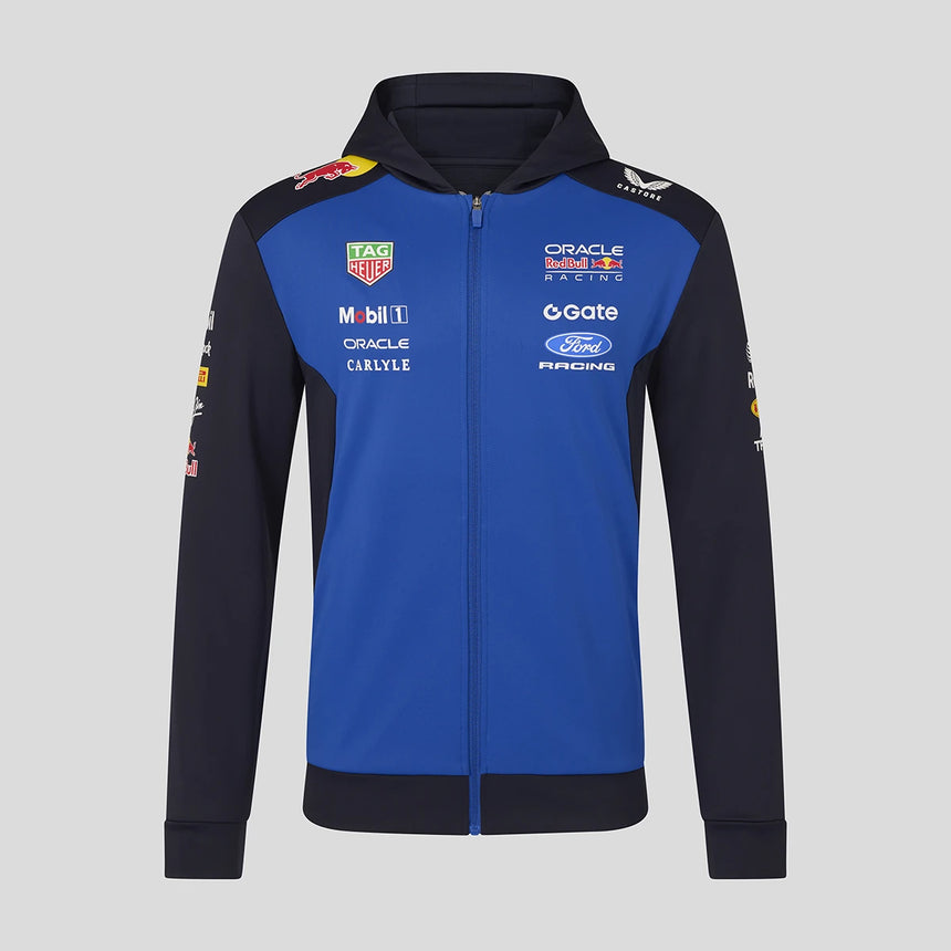Red Bull hoodie, team, full zip, blue