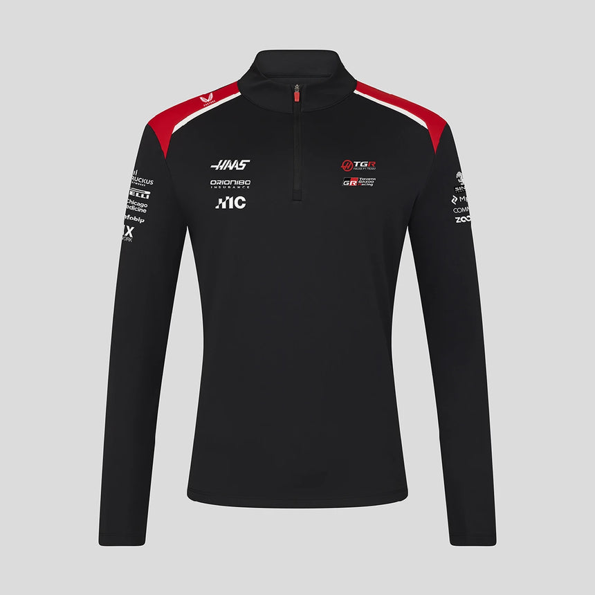 Haas F1 sweatshirt, quarter zip, team, black
