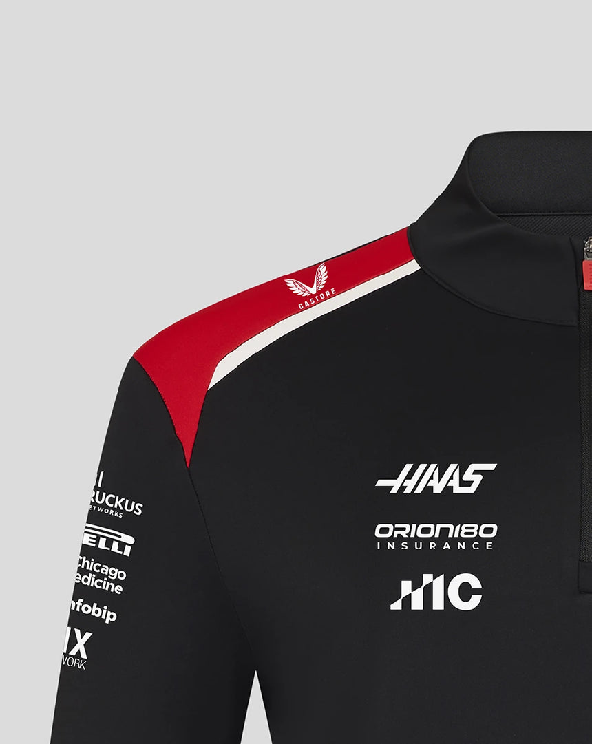 Haas F1 sweatshirt, quarter zip, team, black