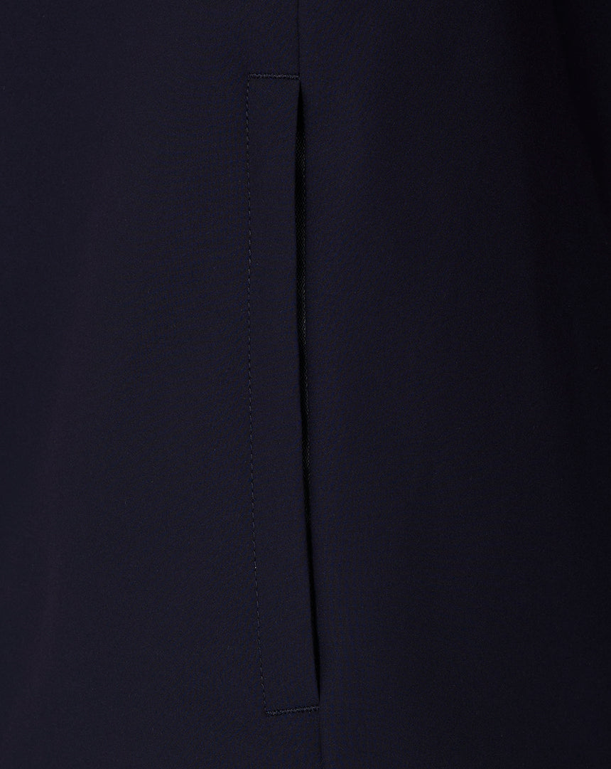 Blue jacket pocket flap detail
