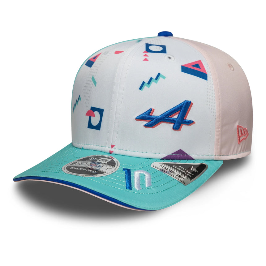 Gorra Alpine Pierre Gasly Miami 9SEVENTY, blanca 🔥