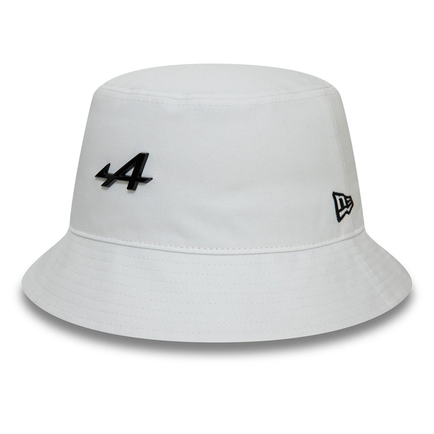 Sombrero de pescador Alpine, New Era, insignia de metal, blanco