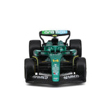 Aston Martin AMR25 model car front view, #14 Fernando Alonso.